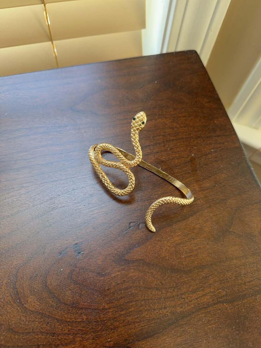 Vintage Gold Tone Snake Wrap Bracelet
